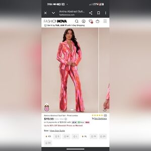 Fashion Nova Pink Abstract Suit Set